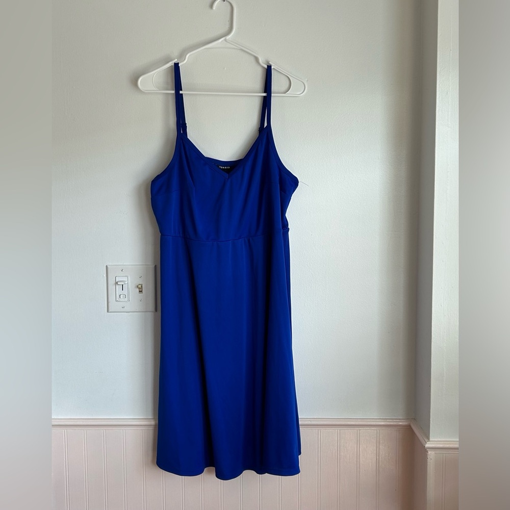 Torrid Blue & Purple Floral Sheer Dress - Picture 6 of 10